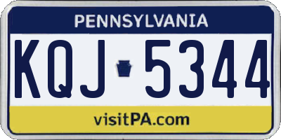 PA license plate KQJ5344