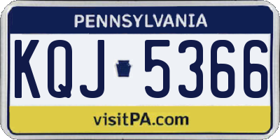 PA license plate KQJ5366