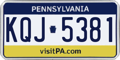 PA license plate KQJ5381