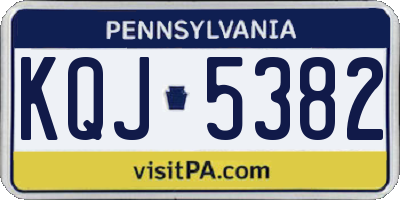 PA license plate KQJ5382