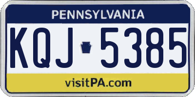 PA license plate KQJ5385