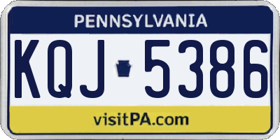 PA license plate KQJ5386