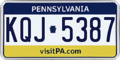 PA license plate KQJ5387