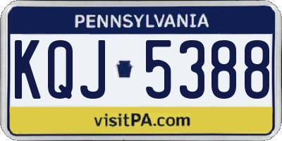 PA license plate KQJ5388