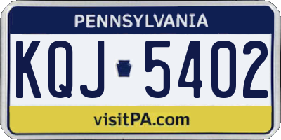 PA license plate KQJ5402