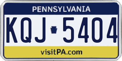 PA license plate KQJ5404