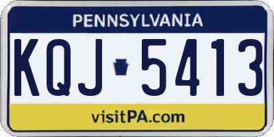 PA license plate KQJ5413