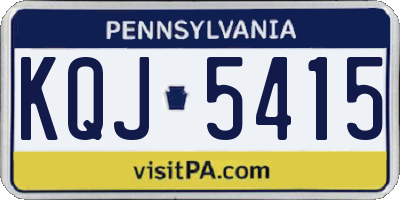 PA license plate KQJ5415