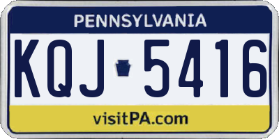 PA license plate KQJ5416