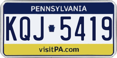 PA license plate KQJ5419