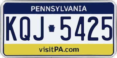 PA license plate KQJ5425