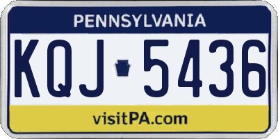PA license plate KQJ5436