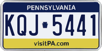 PA license plate KQJ5441