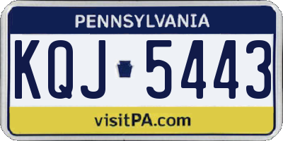 PA license plate KQJ5443