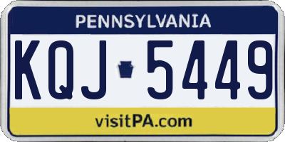 PA license plate KQJ5449