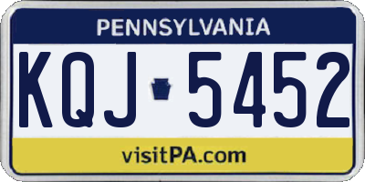 PA license plate KQJ5452