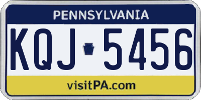 PA license plate KQJ5456