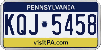 PA license plate KQJ5458