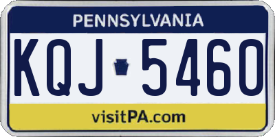 PA license plate KQJ5460