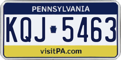 PA license plate KQJ5463