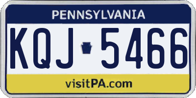 PA license plate KQJ5466