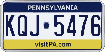 PA license plate KQJ5476