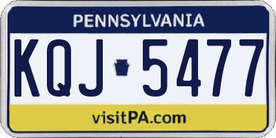 PA license plate KQJ5477