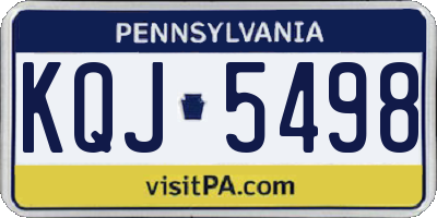 PA license plate KQJ5498