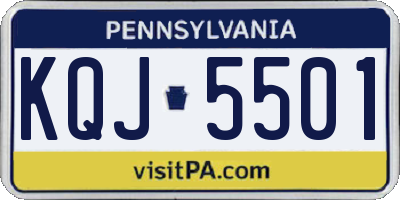 PA license plate KQJ5501