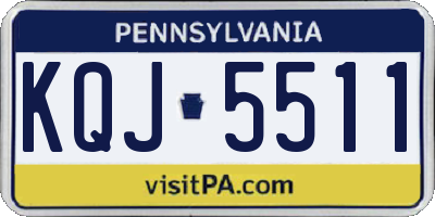 PA license plate KQJ5511