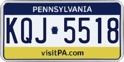 PA license plate KQJ5518