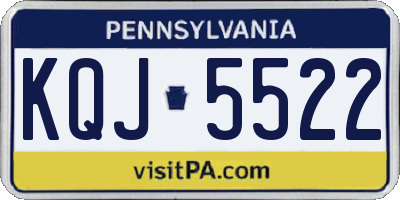 PA license plate KQJ5522