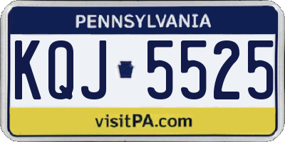 PA license plate KQJ5525