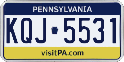 PA license plate KQJ5531