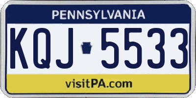 PA license plate KQJ5533