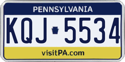PA license plate KQJ5534