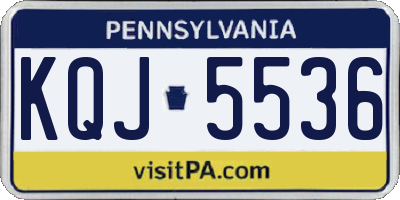 PA license plate KQJ5536
