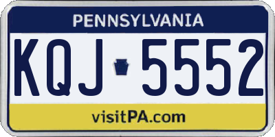 PA license plate KQJ5552