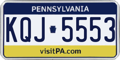 PA license plate KQJ5553