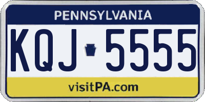 PA license plate KQJ5555