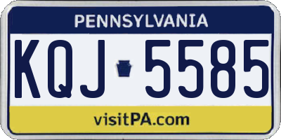 PA license plate KQJ5585