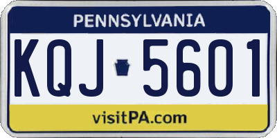 PA license plate KQJ5601