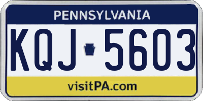 PA license plate KQJ5603