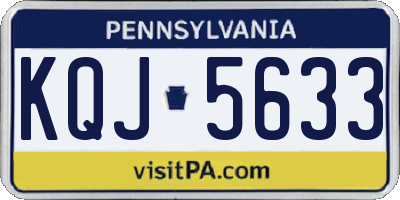 PA license plate KQJ5633
