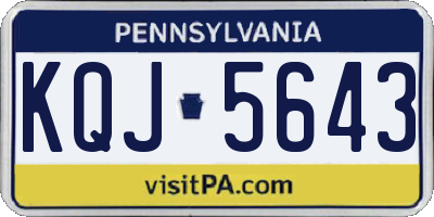 PA license plate KQJ5643