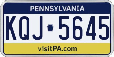 PA license plate KQJ5645