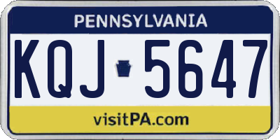 PA license plate KQJ5647
