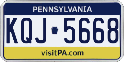 PA license plate KQJ5668