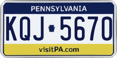 PA license plate KQJ5670