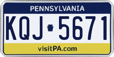 PA license plate KQJ5671
